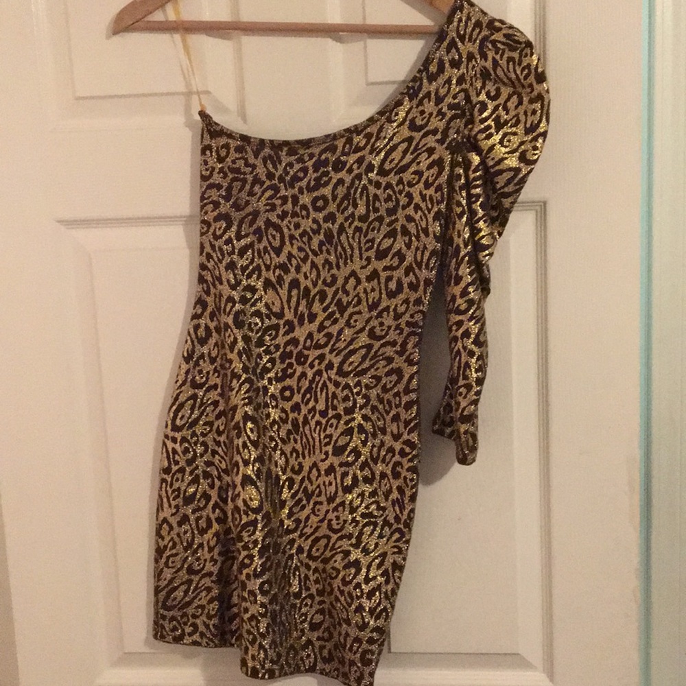 Gold cheetah dress